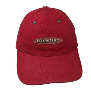 Whistler Slideback Hat Red One Size Adjustable Solid Vent Holes Oh Yes